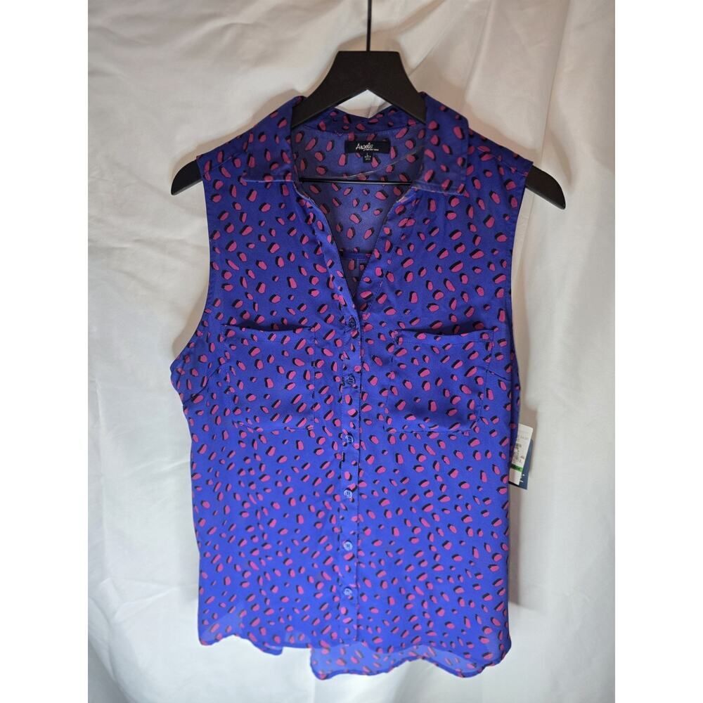 Angels Forever Young Sleeveless Collared Button-up Shirt Size L